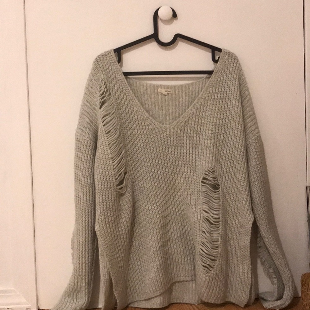 distressed wet seal sweater